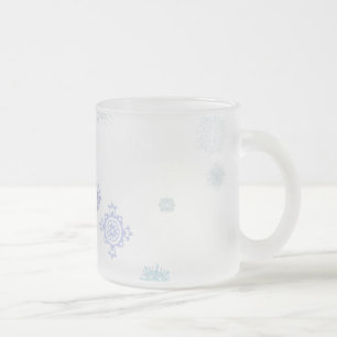 Caneca De Café Vidro Jateado Flocos de neve pálidos