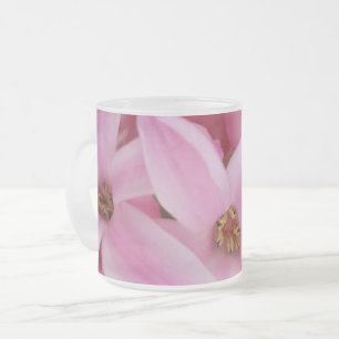 Caneca De Café Vidro Jateado flor de hyacinte rosa