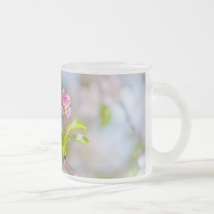 Caneca De Café Vidro Jateado Flor de maçã - Bela