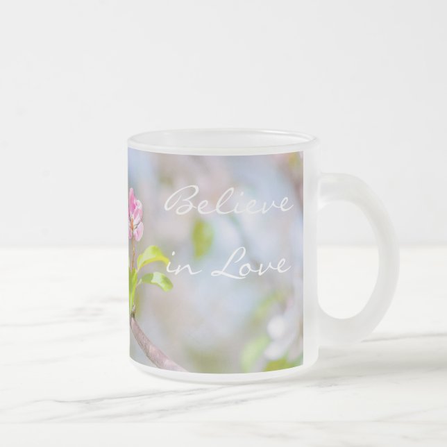 Caneca De Café Vidro Jateado Flor de maçã - Bela (Direita)