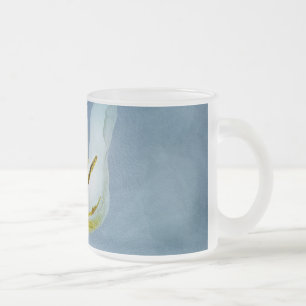 Caneca De Café Vidro Jateado Flor de tulipa branca