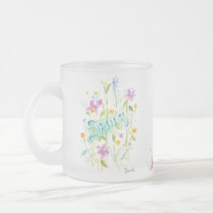 Caneca De Café Vidro Jateado Flor De Vidro De Vidro De Chá De Café