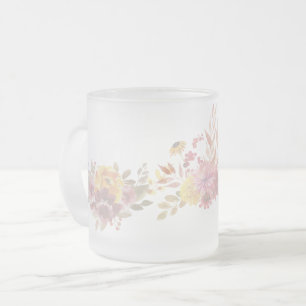 Caneca De Café Vidro Jateado Flor floral rosa e rosa rosa rosa rosa rosa rosa r