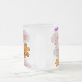 Caneca De Café Vidro Jateado Floral Harmony