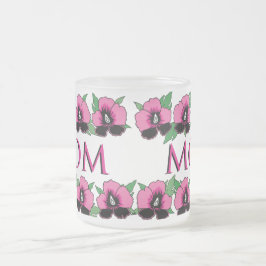 Caneca De Café Vidro Jateado Flores -