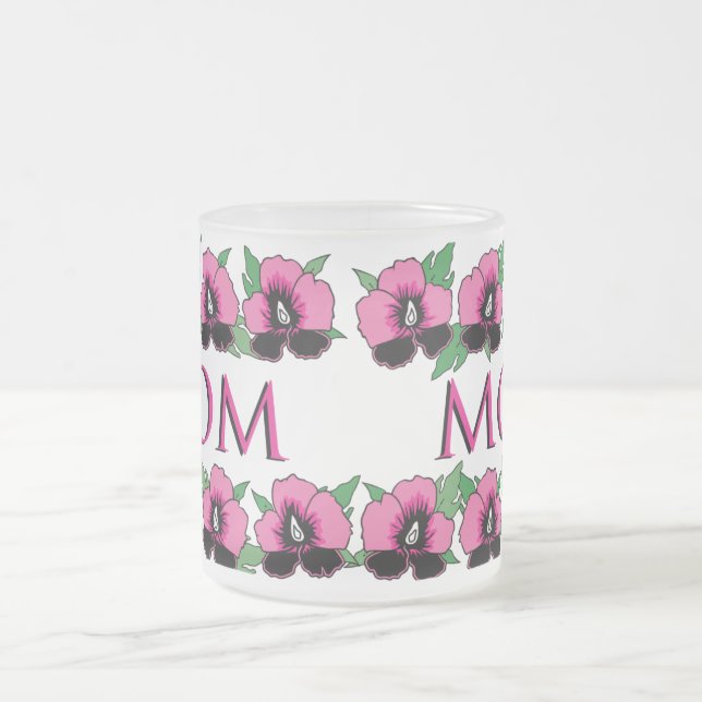 Caneca De Café Vidro Jateado Flores - (Centro)