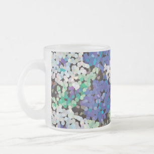 Caneca De Café Vidro Jateado Flores Cristalinas em Flor