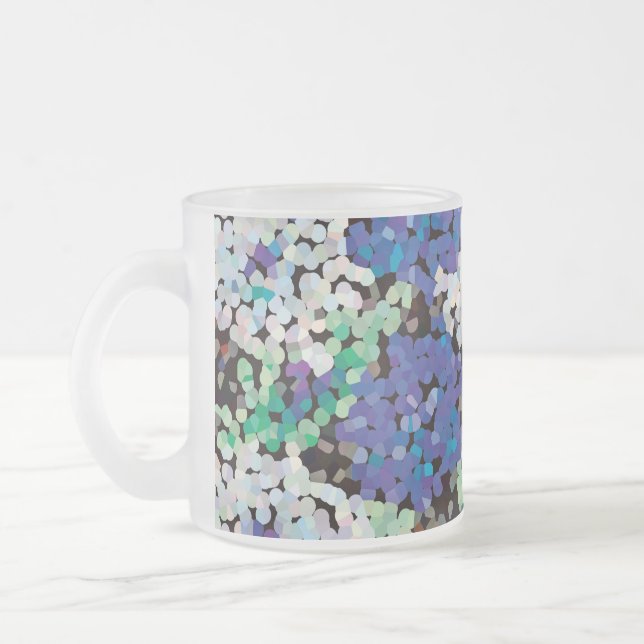 Caneca De Café Vidro Jateado Flores Cristalinas em Flor (Esquerda)
