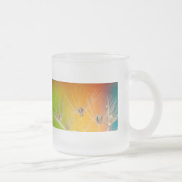 Caneca De Café Vidro Jateado Flores Dandelion Casamento Chuveiro Amor Pintura