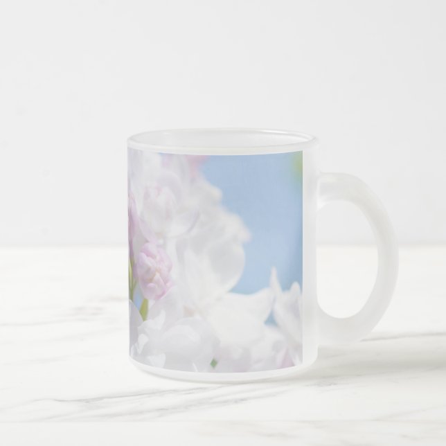 Caneca De Café Vidro Jateado Flores Lilac (Direita)