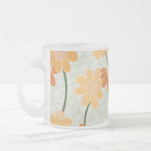 Caneca De Café Vidro Jateado Flores retrorreflectoras bonito mudas na década de