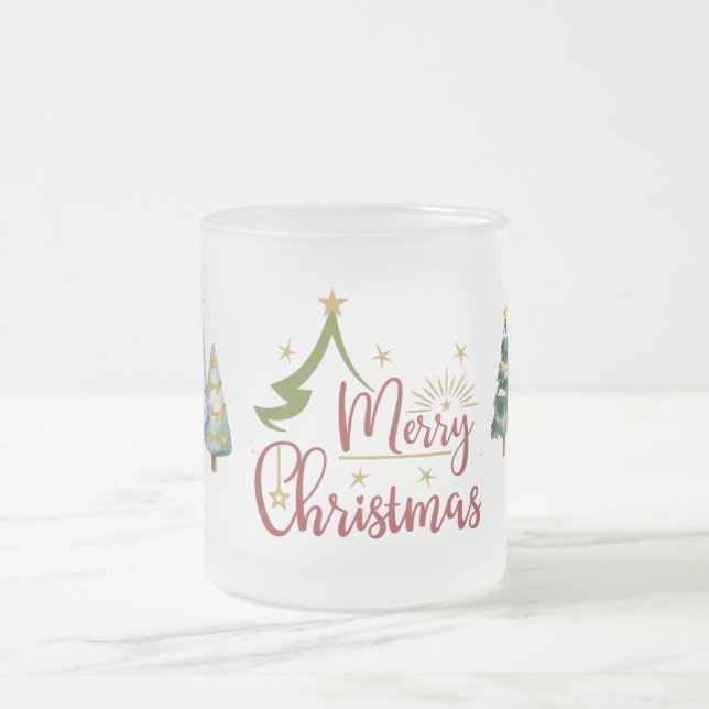 Caneca De Café Vidro Jateado Floresta Feliz Natal (Centro)