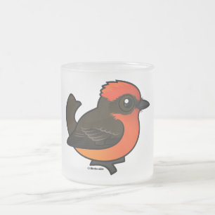 Caneca De Café Vidro Jateado Flycatcher de Vermilion Cujo Canto