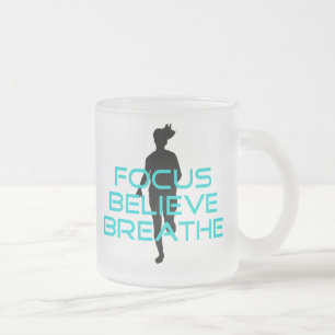 Caneca De Café Vidro Jateado Foco Acredita Respirar Aqua