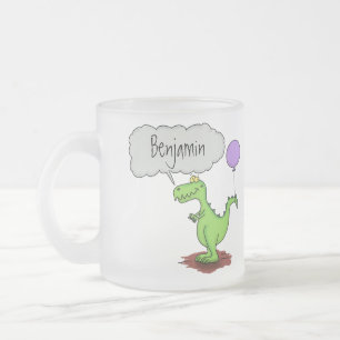 Caneca De Café Vidro Jateado Fogo giro em forma de cartoon verde e engraçado