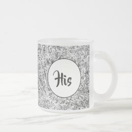 Caneca De Café Vidro Jateado Folhas de árvores selvagens. Abstrato da Natureza