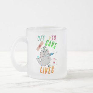 Caneca De Café Vidro Jateado Fora Para Salvar Vidas