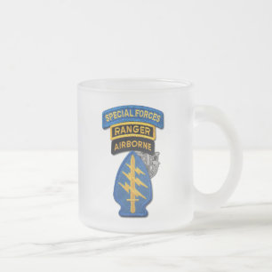 Caneca De Café Vidro Jateado Forças Especiais do Exército Boinas Verdes Rangers
