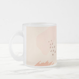 Caneca De Café Vidro Jateado Forma Botânica Geométrica Mínima da Terra