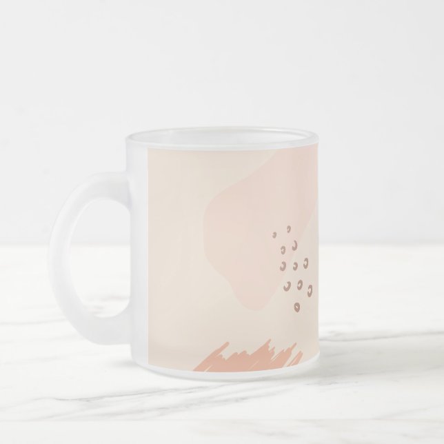 Caneca De Café Vidro Jateado Forma Botânica Geométrica Mínima da Terra (Esquerda)