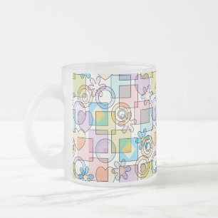 Caneca De Café Vidro Jateado Forma geométrica pastel sem costura círculos qua
