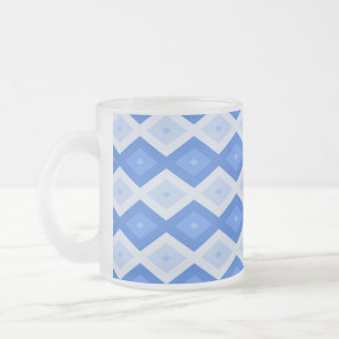 Caneca De Café Vidro Jateado Formas de diamante azul