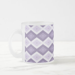 Caneca De Café Vidro Jateado Formas de diamante de lavanda