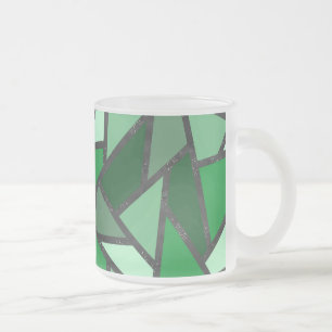 Caneca De Café Vidro Jateado Formas de vidro coloração verde