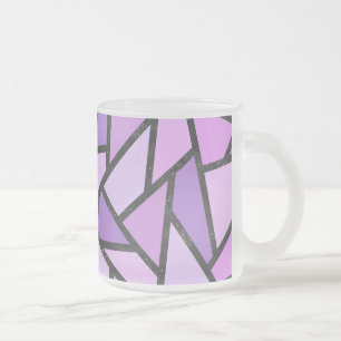 Caneca De Café Vidro Jateado Formas de vidro lilás manchado