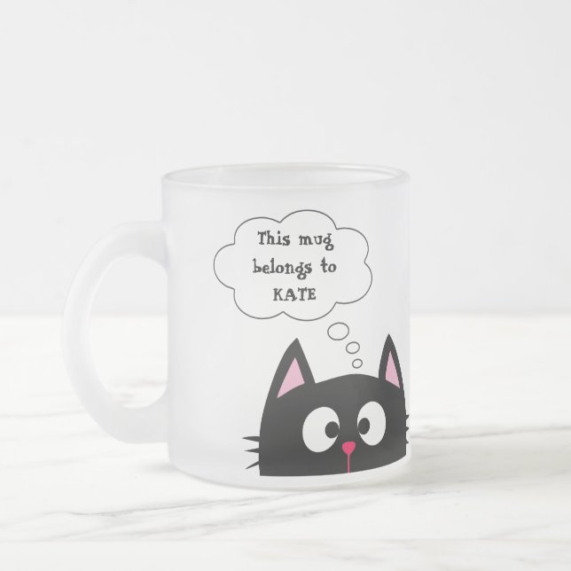 Caneca De Café Vidro Jateado Fosco 10 oz - Placa de vidro do Fosco (Esquerda)