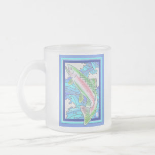 Caneca De Café Vidro Jateado Fosco Arco-Íris