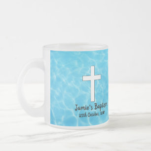 Caneca De Café Vidro Jateado Fosco Baptism