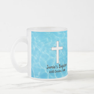 Caneca De Café Vidro Jateado Fosco Baptism