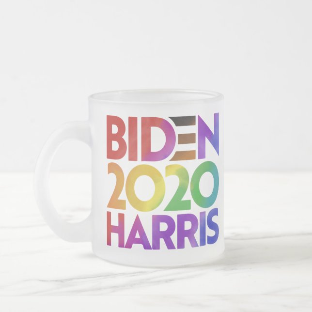 Caneca De Café Vidro Jateado Fosco Biden Harris 2020 Mug (Esquerda)
