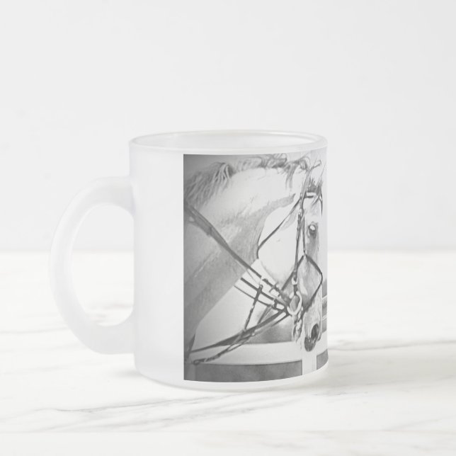Caneca De Café Vidro Jateado Fosco Cinza (Esquerda)
