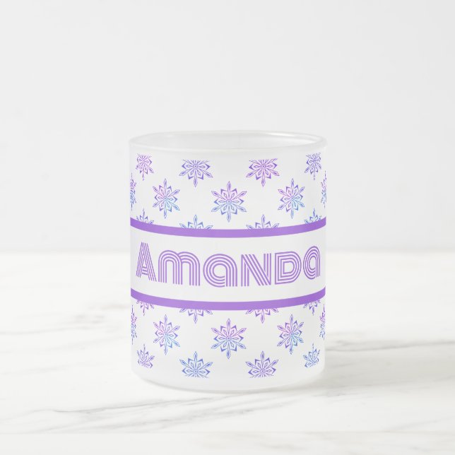 Caneca De Café Vidro Jateado Fosco Com Flocos De Neve Bonito (Centro)