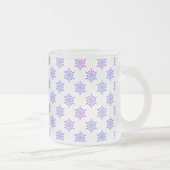 Caneca De Café Vidro Jateado Fosco Com Flocos De Neve Bonito (Direita)
