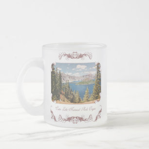 Caneca De Café Vidro Jateado Fosco Crater Lake Oregon Coffee Mug