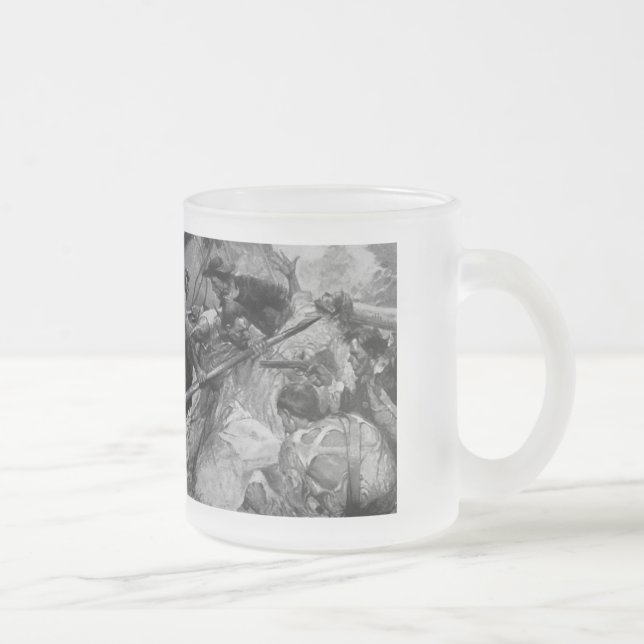 Caneca De Café Vidro Jateado Fosco de batalha pirata (Direita)