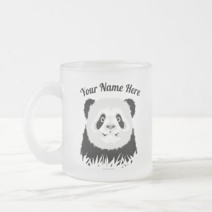 Caneca De Café Vidro Jateado Fosco De Café De Vidro De Urso De Panda