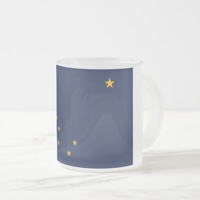 Caneca De Café Vidro Jateado Fosco de caneca de vidro pequena com bandeira do A (Frente Esquerda)