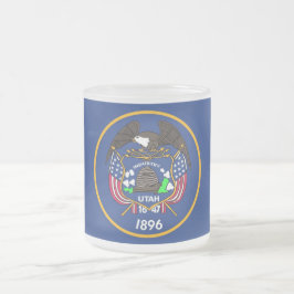 Caneca De Café Vidro Jateado Fosco de caneca de vidro pequena com bandeira Utah