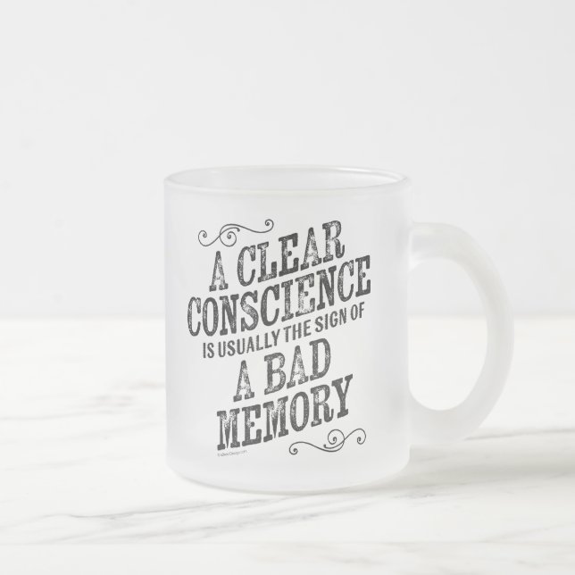 Caneca De Café Vidro Jateado Fosco de Consciência Clara (Direita)