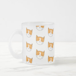 Caneca De Café Vidro Jateado Fosco De Gato Com Sono Bonito