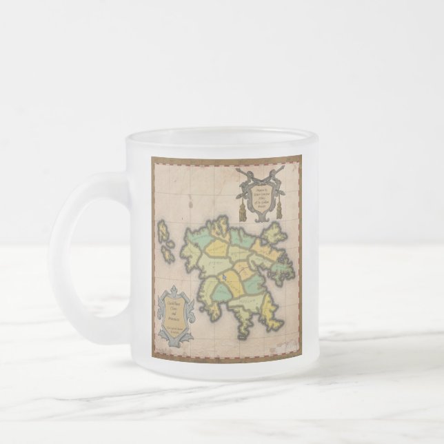 Caneca De Café Vidro Jateado Fosco de Mapa Antecipado de Caedellium (Esquerda)