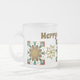 Caneca De Café Vidro Jateado Fosco de Natal Mug ❄️ Feriado Cheer Mug 🎄