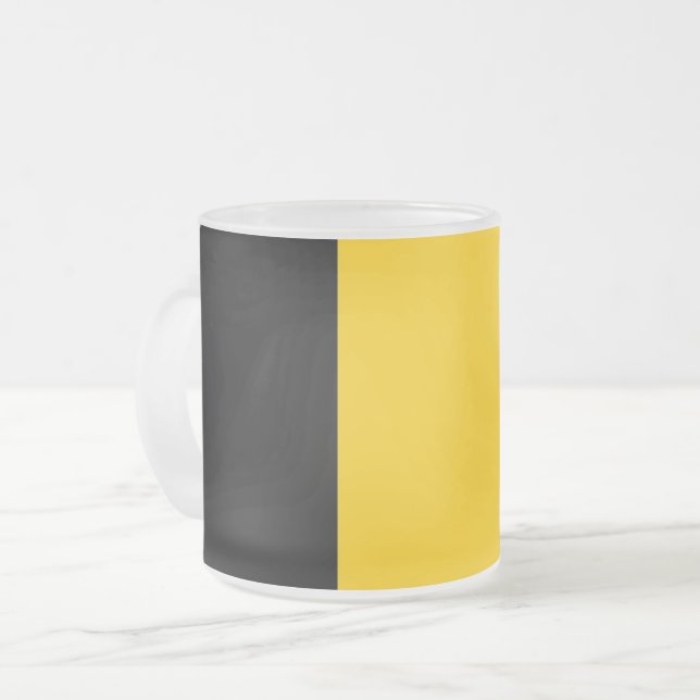 Caneca De Café Vidro Jateado Fosco de pequena caneca de vidro com bandeira da B (Frente Esquerda)