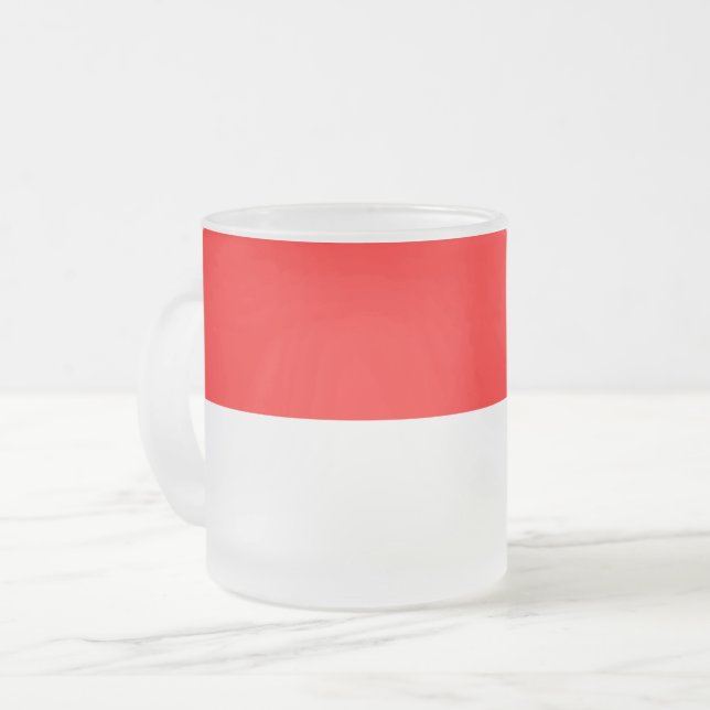 Caneca De Café Vidro Jateado Fosco de pequena caneca de vidro com bandeira da I (Frente Esquerda)