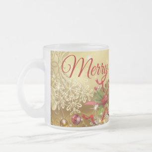 CANECA DE CAFÉ VIDRO JATEADO FOSCO DE RECOLHA DE NATAL DE SUZANNE ELIZABETH GLA