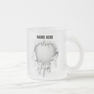 Caneca De Café Vidro Jateado Fosco De Voleibol Despedaçado